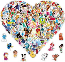 200Pcs Disney Princess Cartoon Vinyl Stickers Waterproof for Kids Teens Adults