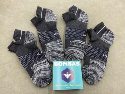BOMBAS 4 Pairs Honeycomb Men All-Purpose Performance Size L Gray Ankle Socks