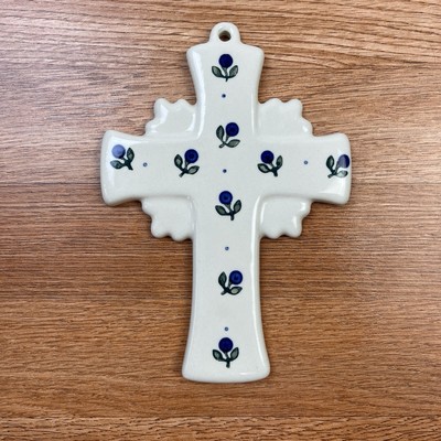 Ceramika Artystyczna Polish Pottery Cross Wall Hanging NEW