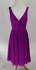 J CREW Dress Size 4 Twist Tank Silk Chiffon Dark Fuchsia Pockets New