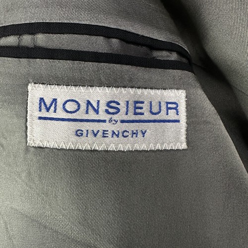 Tuta vintage Givenchy uomo 44L grigia 4 bottoni 100% lana pantalone 36x28 plissettata tinta unita - Foto 8 di 19