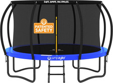 JUMPZYLLA Trampoline Outdoor 8FT 10FT 12FT 14FT 15FT 16FT with Enclosure and Lad