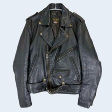 Giacca pelle vintage VANSON C2 Double Riders nera uomo taglia 38 TALON USA