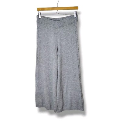 NWT Cupio Knit Pants Size L Wide Leg Cropped Lounge Cozy Soft Neutral Fall