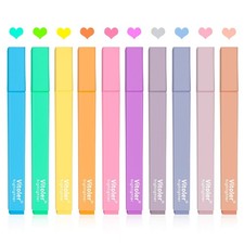 10Pcs Aesthetic Highlighters, Chisel Tip Marker Pens,Assorted Color Candy Hig...