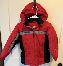 Columbia Boys Ski Coat Jacket Challenge Series Red/Black Size 8 Insulated w/Hood