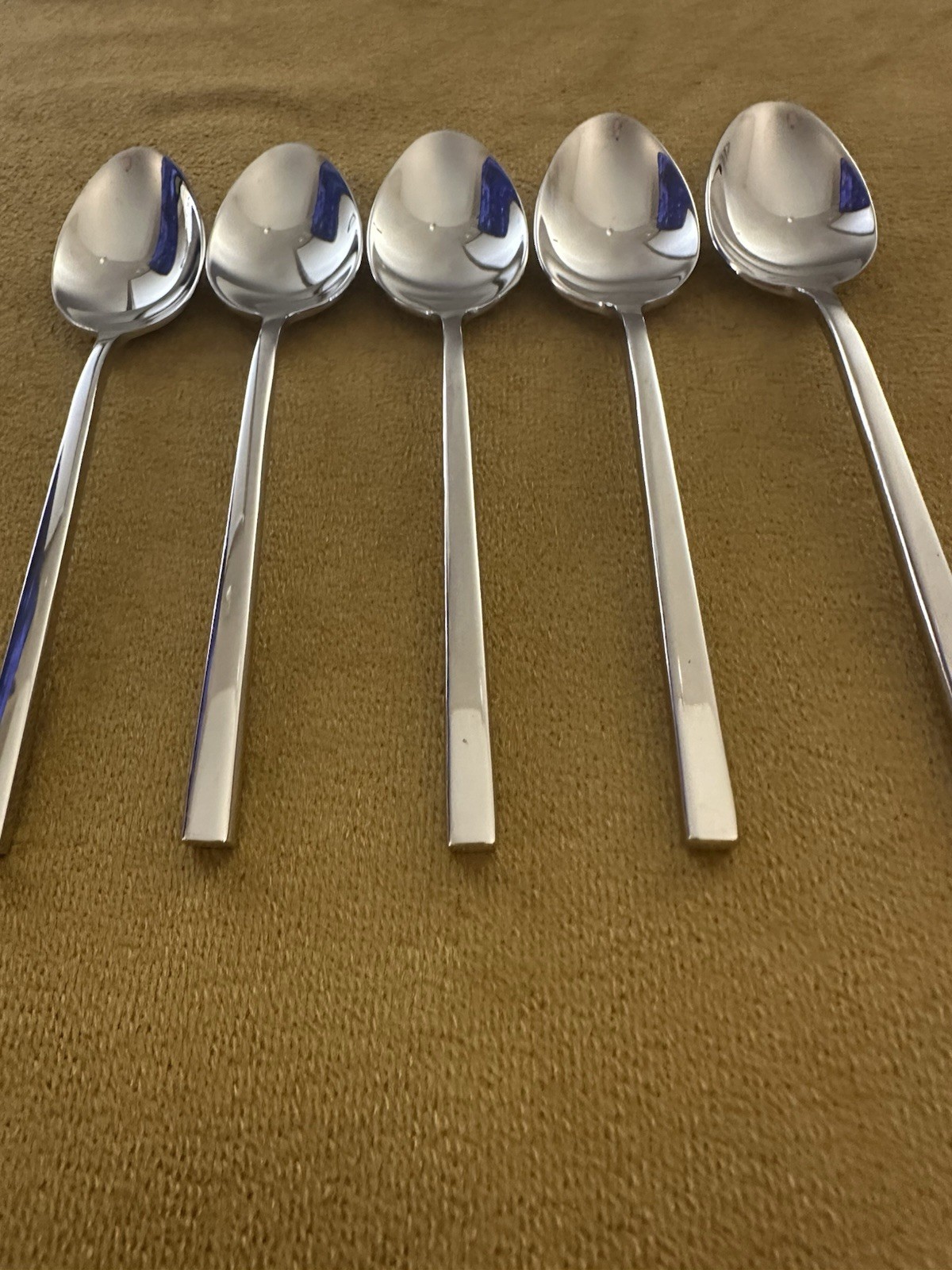 (5) TEASPOONS Cambridge Chop Conversation 18/10 Stainless **EXCELLENT**