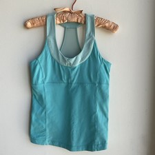 Turquoise Athletic Tank With Built In Bra Sz Small