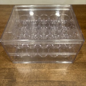 Egg Holder for Refrigerator,40 Eggs Clear Drawer Organizer,2 Layer 40 eggs