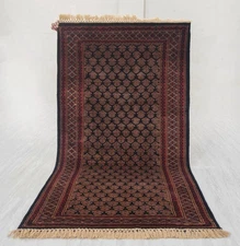 3x5 Black Red Tribal Senneh Hand Knotted High KPSI Soft Thick Plush Feel Rug