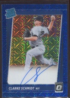 2021 Clarke Schmidt Rated Rookie Panini Optic Blue Mojo Auto /99 #RRS-CS Yankees