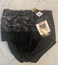 Marilyn Monroe Lace Shaping Brief Underwear Panties Size 1X New Black Tan