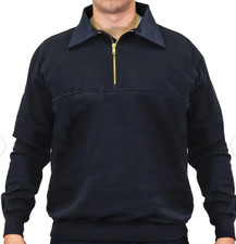 Game Sportswear- Job Shirt, Denim Collar & Reinforced Elbow, Navy, Various Sizes