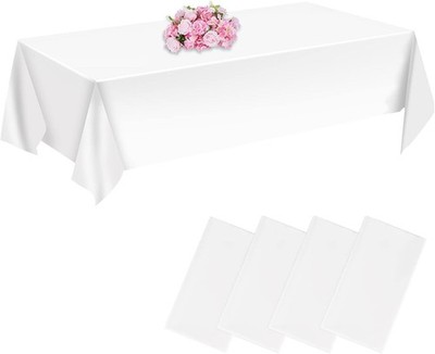 CHEPULA Einweg Tischdecke Weiß, [4 Stück] Wasserdicht Geburtstag Tischdecken, R