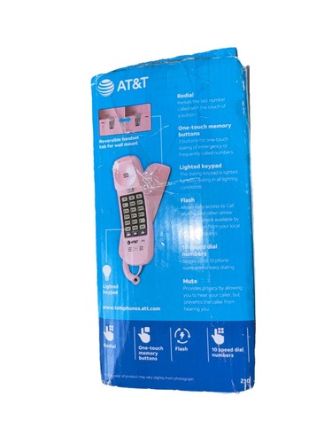 Telephone Pink AT&T Trimline Corded Vintage Style Barbie 13 Number Memory NEW - Picture 2 of 2