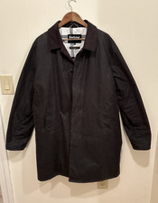 Barbour Black Heavyweight Long Overcoat Mens ...