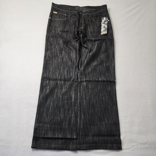 Vintage Y2k Southpole Baggy Jeans Mens 38x34 Black Denim Deadstock Skater Grunge - Picture 2 of 13