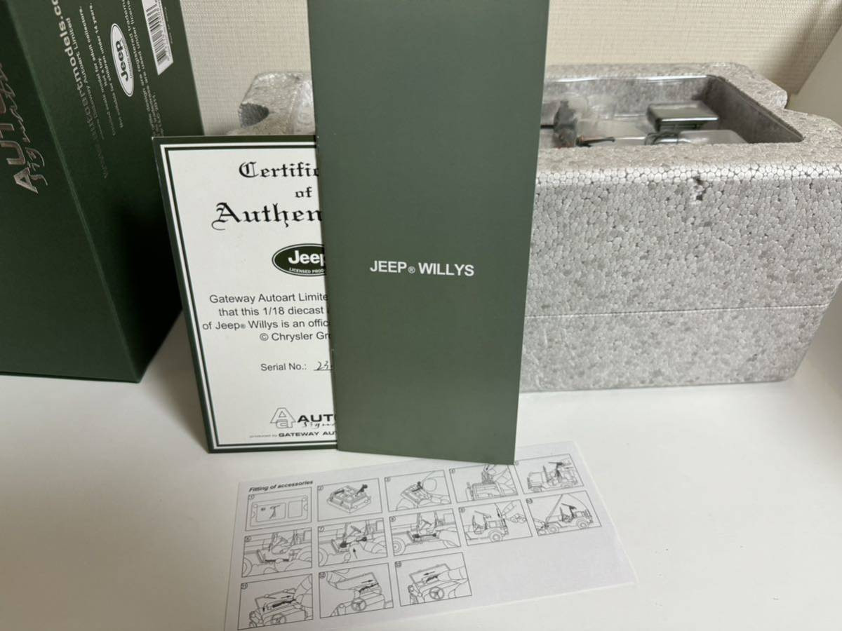 Aa 1/18 Autoart Contents Jeep Willys Signature 74006 Green Aa 1/18 Autoart Contents Jeep Willys Signature 74006 Green