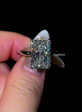 5 Ct Radiant Cut Moissanite Solitaire Engagement Ring 925 Sterling Silver