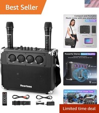 Karaoke Machine 100W - 2 Wireless Microphones for Ultimate Home Entertainment