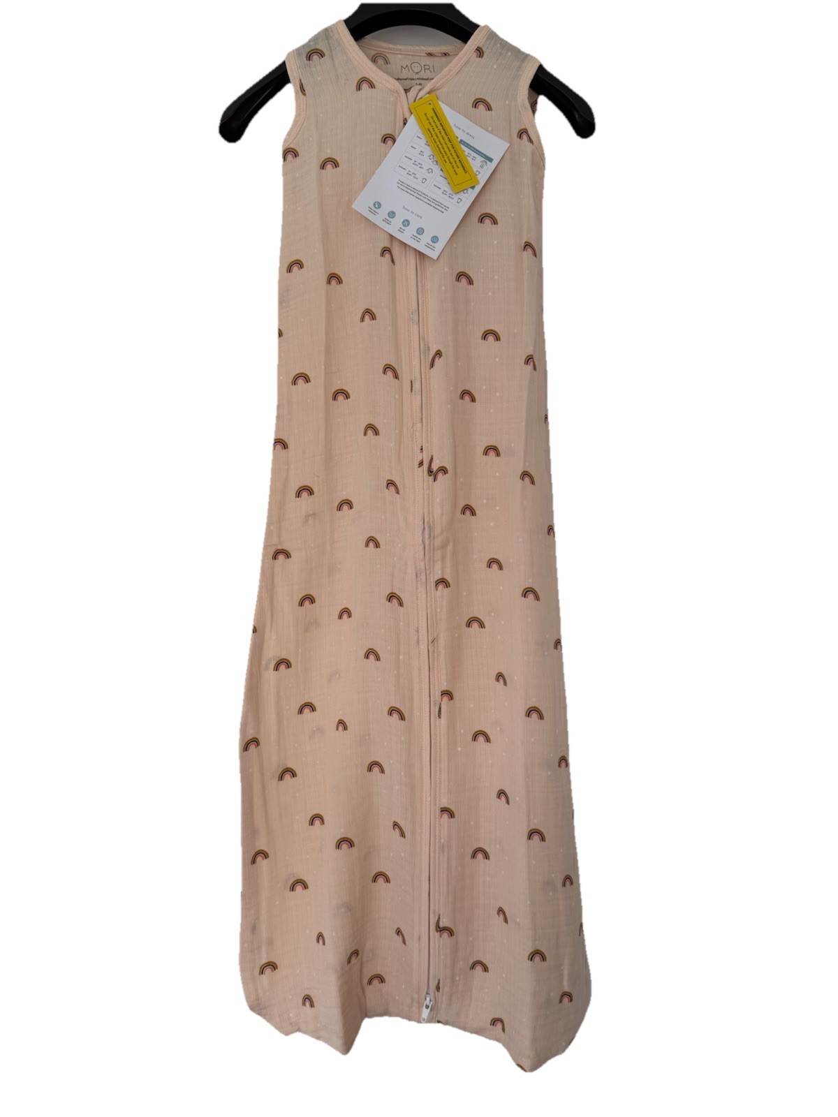 Saco de Dormir Mori Muselina 0.5 Tog Arco Iris 2-4 Años Cremallera Frontal