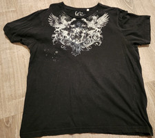 Men's Guess CLUB TEE T-Shirt * size MEDIUM black wings lion phoenix  nightclub