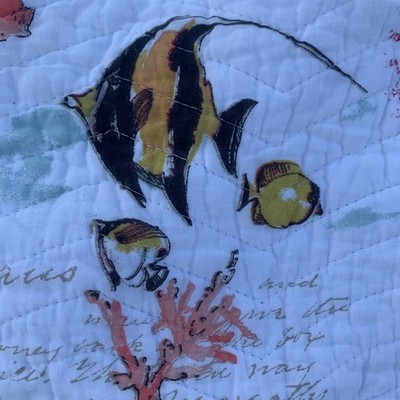Beach theme quilted pillowcases Max Studio Set Of 2 Tropical Nautical Marine 