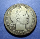 1903-O Barber Quarter  VG