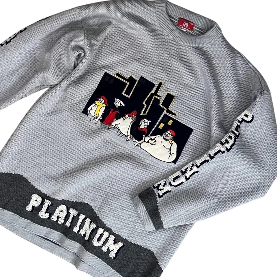 Vintage 90's Rare Fubu Platinum Fat Albert Sweater Mens 1X Junkyard Gang Velvet - Image 2 of 4