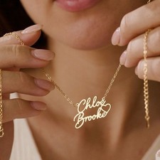 Custom Double Name Initials Couple Necklace Best Friend Valentine Birthday Gift