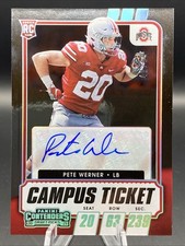 Pete Werner 2021 Contenders Campus Ticket Silver Auto /99 Ohio State RC