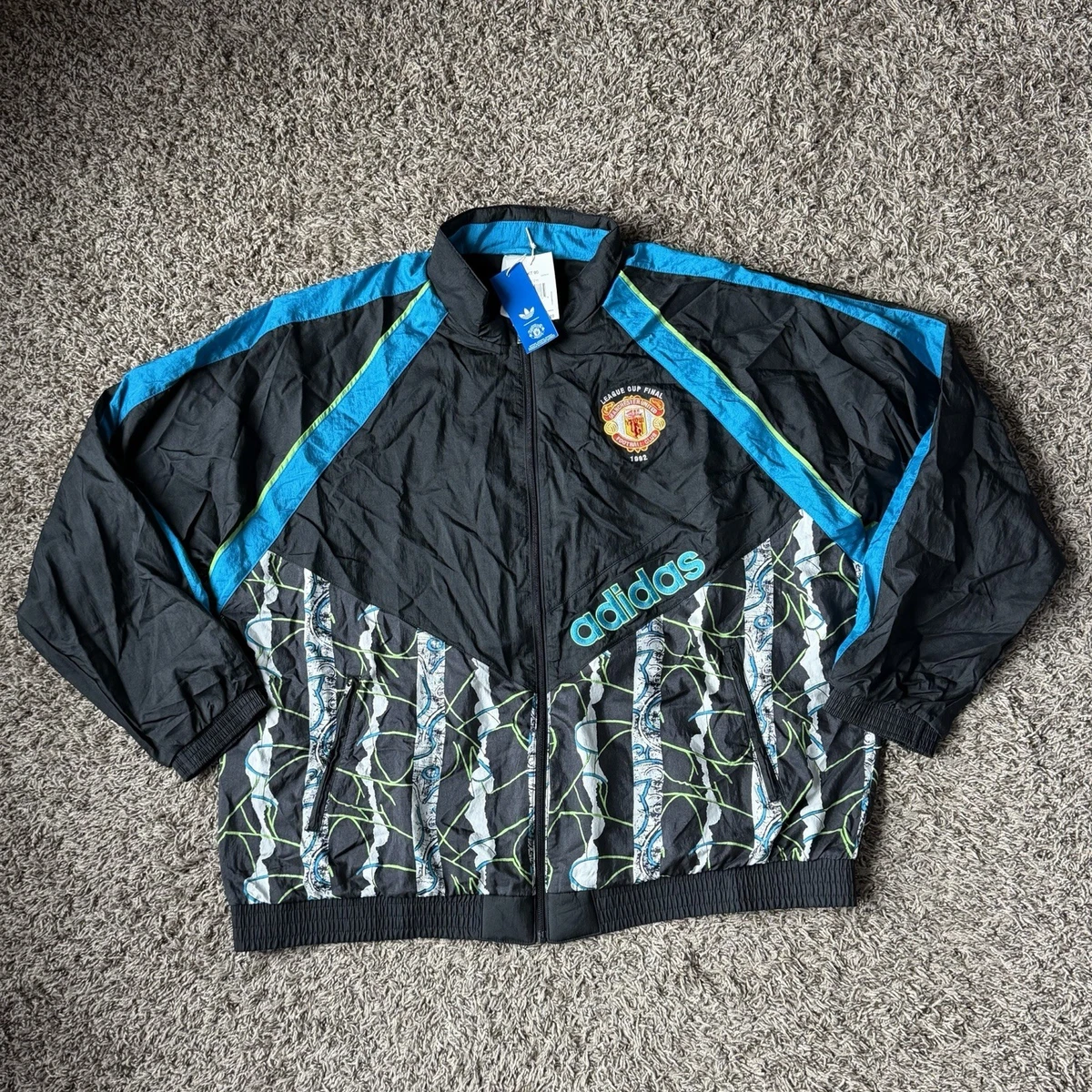 Manchester United Black International Club Soccer Fan Jackets for