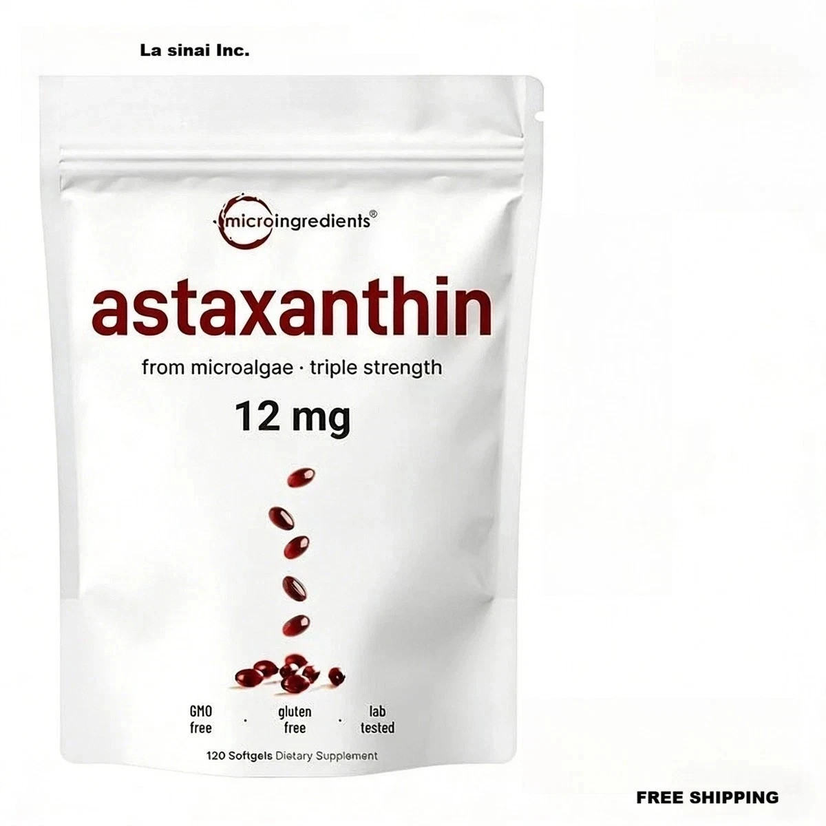 Astaxanthin 120 Softgels 12mg - Supports Eye Health and Joint Health