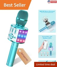 Kids Karaoke Microphone with LED Lights  Bluetooth - Singing Toy for Ages 3-12