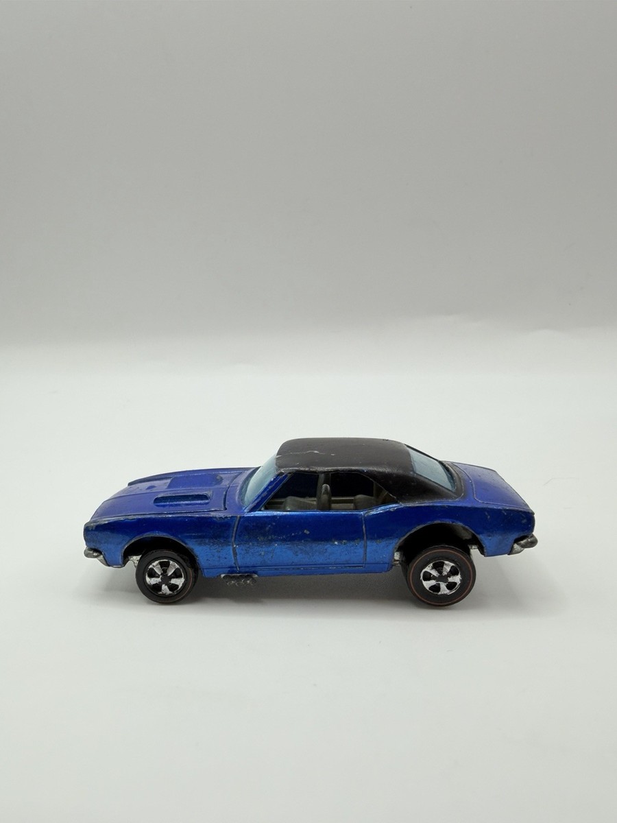 Redline Hot Wheels Custom Camaro Blue Black Roof 1967 Opening Hood