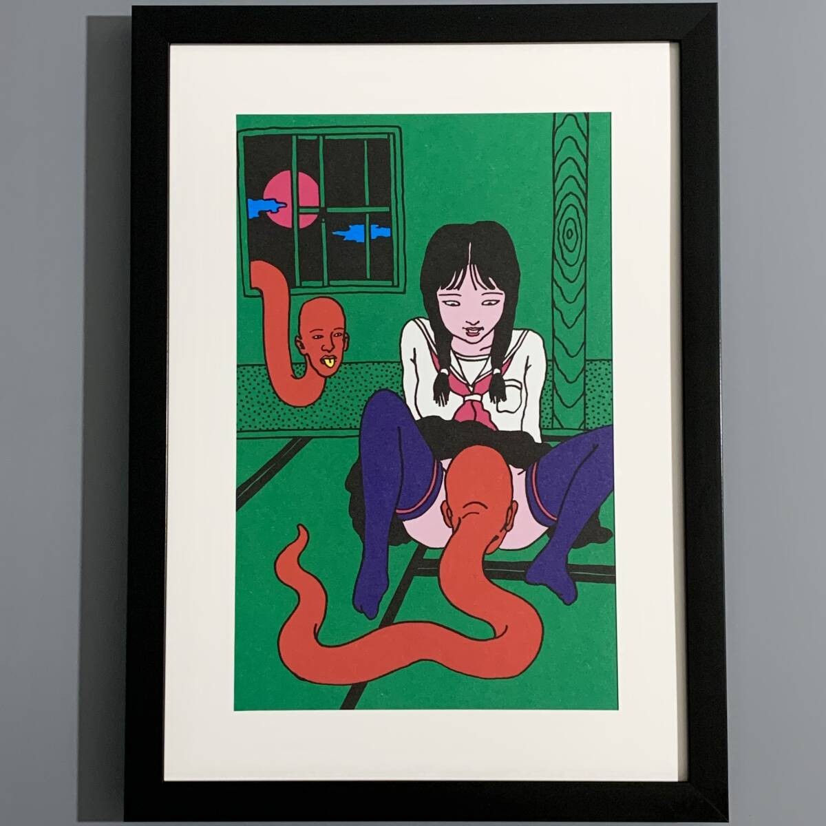 Toshio Saeki A4 Framed Print Japanese Art 1973  G3428