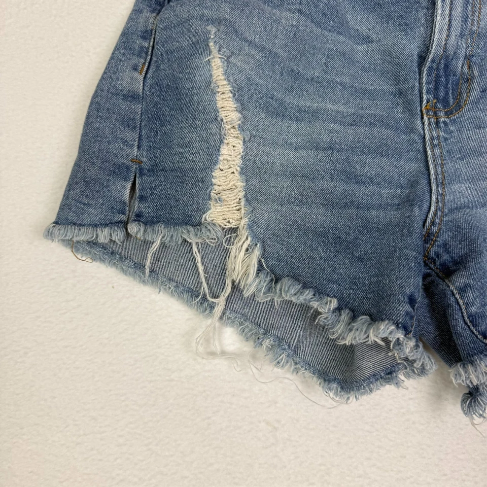 Pantalones Cortos Kendall And Kylie Para Mujer 5/27 Denim Corte Azul Envejecido Foto 2 de 4