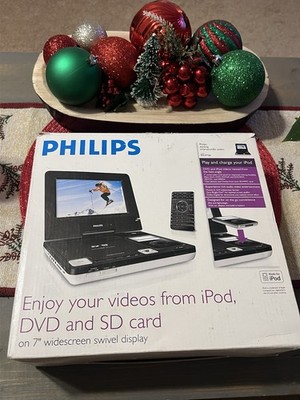 CH132 Philips Portable DVD Player DCP750/37 Dock for iPod 7  Widescreen White