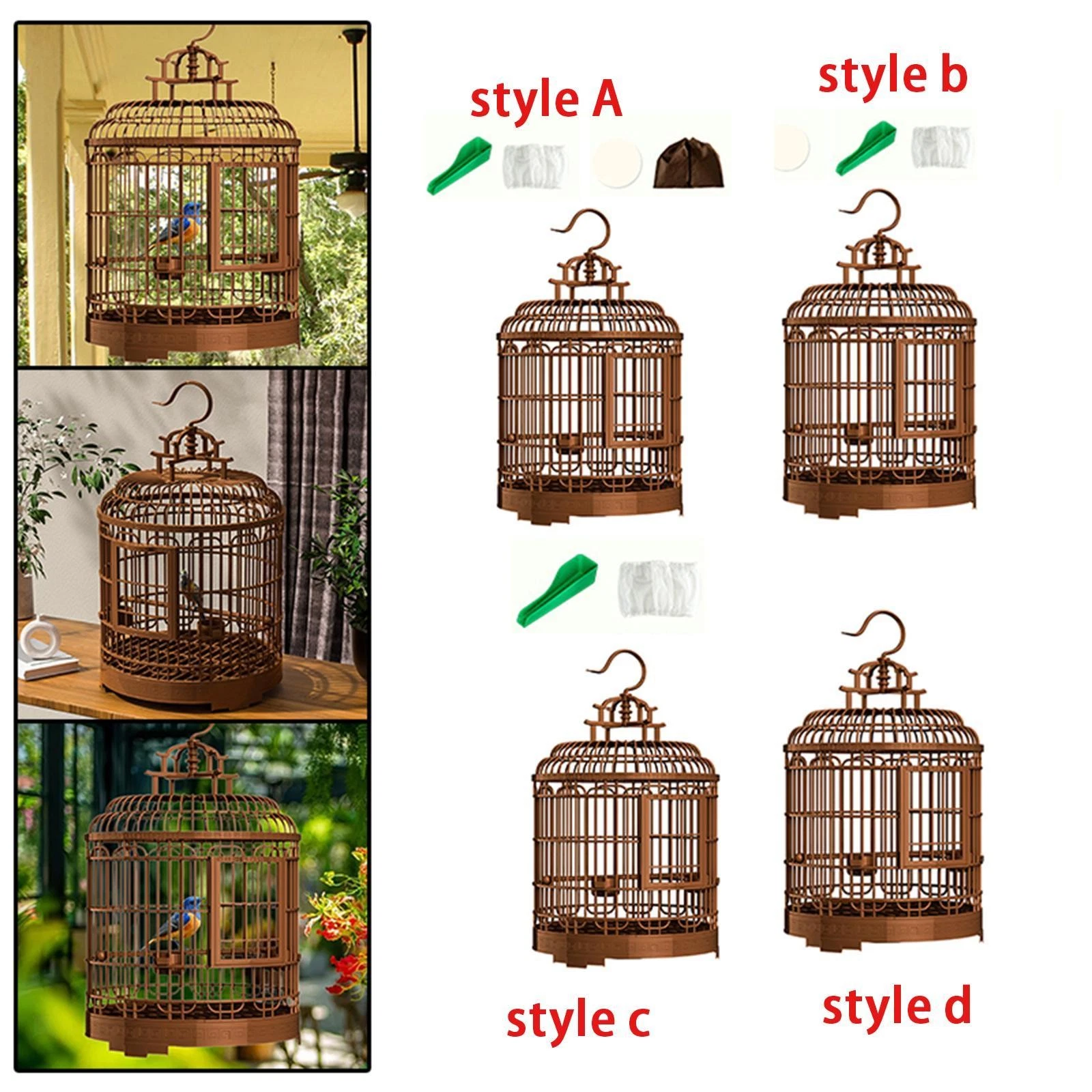 Villa Bird Cage Hanging Cage Hanging Hook Parrot Birdcage Parakeet Cage for
Opens in a new window or