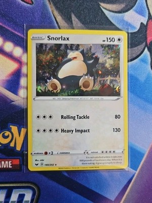 2020 | Snorlax Holo Bleed #140/202 | Authentic Pokémon Card Cosmos Holo NM 