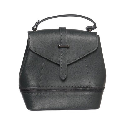 Borse in Pelle, Rucksack, Unisex (Erwachsene), Grau, Einfarbig, 20, 13 #9IF