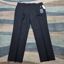 Lauren Ralph Lauren Dress Pants Mens 38x30 Black Wool Flat Front Straight NWT