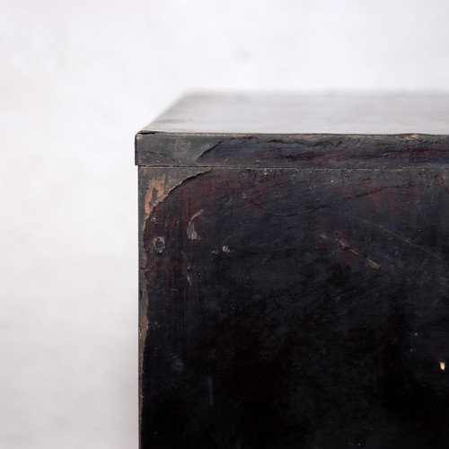 Japanische antike Holz Tansu Kommode klein schwarz Lack Schubladen Bakumatsu - Bild 18 von 24