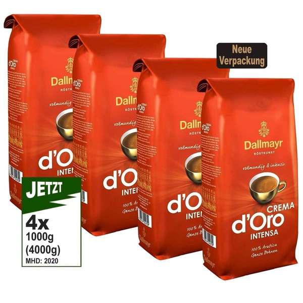 Dallmayr Crema D'oro Intensa Ganze Bohne 4 X 1 Kg (20 Eur/Kg)-image