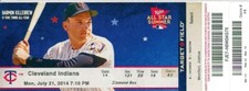 2014 Twins vs Indians Ticket: Josh Willingham HR/Casey Fien win/Perkins Save