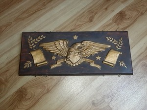 Usa America Eagle E Pluribus Unum Ceramic Sign Plate Art Gold