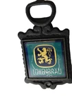 LOWENBRAU BEER VINTAGE BOTTLE OPENER SIGN BAR DECOR CAST & GLASS LION LOGO JAPAN