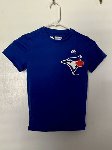 Camisa Toronto Blue Jays Majestic Cool Base Manga Corta YXS Azul Nueva - Imagen 1 de 2