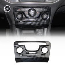 Carbon Fiber Style Central Control A/C Panel Cover Tirm For Dodge Charger 2011+