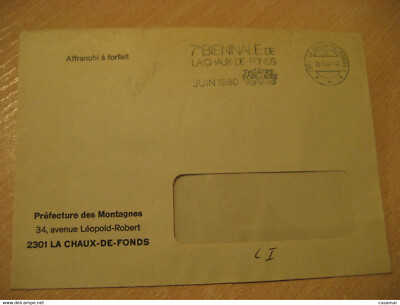 THEATRE POPULAIRE ROMAND La Chaux-de-Fonds 1980 Cancel Cover SWITZERLAND Theatre